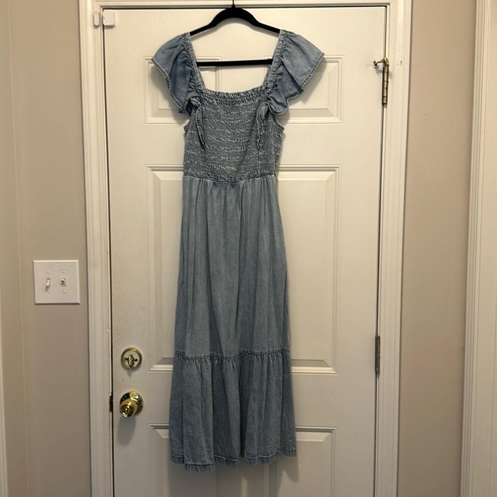 GAP gorgeous denim prairie style peasant dress.